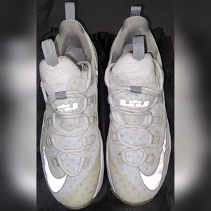 Nike Lebron, Size 12, White/Metallic-Silver